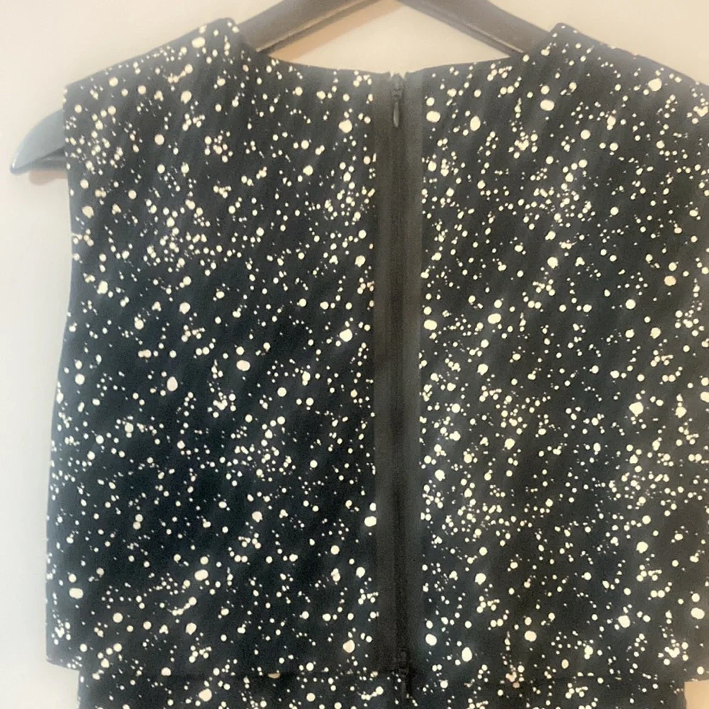 Kate Spade shift dress. Black with white polka dot splatter design. - Picture 4 of 7